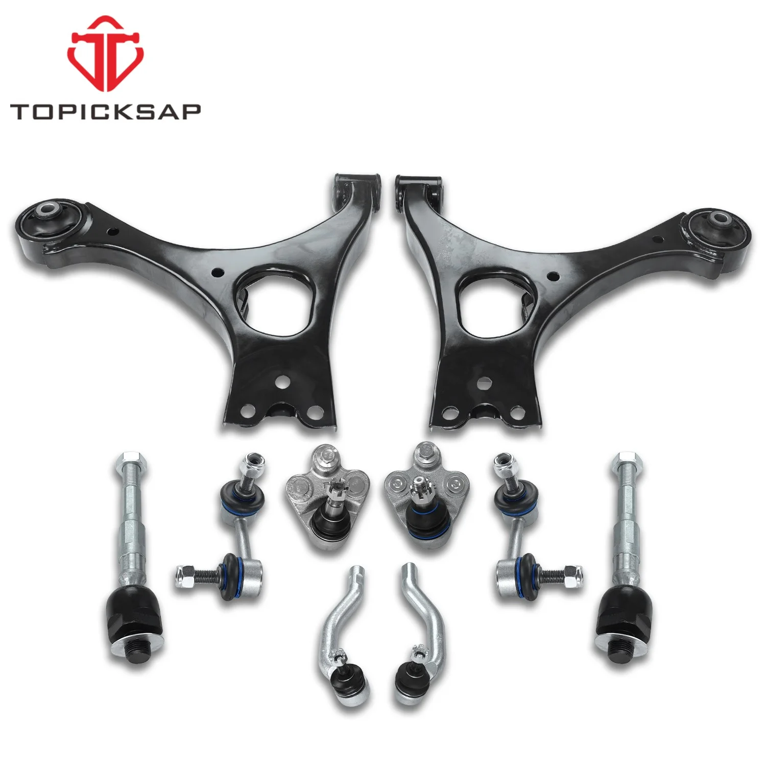

TOPICKSAP 10pcs Front Lower Control Arm Ball Joint Tie Rod End Link Kit for Honda Civic 2006-2011 FWD 51360-SNA-A03