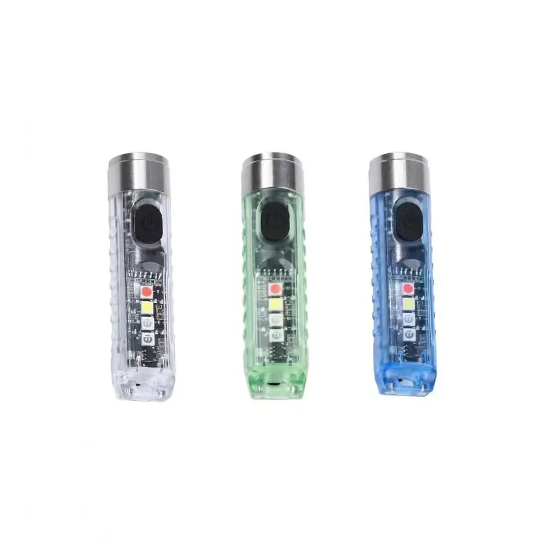 Mini Outdoor LED Keychain Light Portable Magnetic Warning Strong Flashlight with Charging Feature Small Portable Flashlight