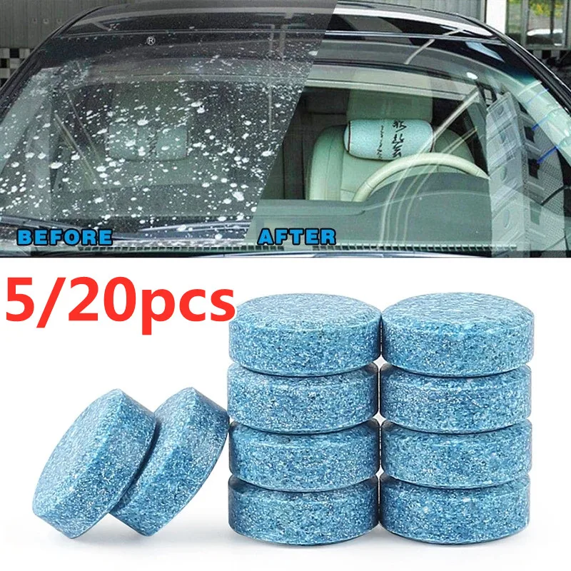 5pc/20pc(1Pc=4L) Car Windshield Wiper Glass Washer Auto Solid Cleaner Compact Effervescent Tablets Window Repair Car Accessories