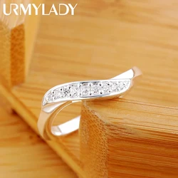 925 Sterling Silver crystal diamond rings for women Fashion elegant wedding accessories Party Gifts Charms fine Jewelry