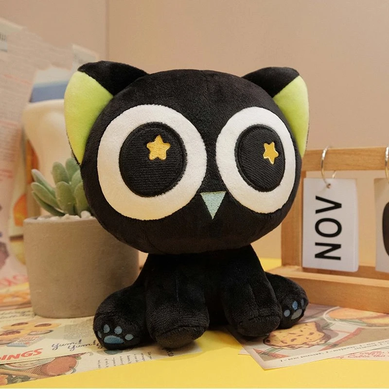 

Плюшевая игрушка «Черный кот» Luo Xiao-Hei Zhan-Chi Кукла «Большой гладкий кот» Милая подушка для объятий с большим котом Кукла для отправки подарков другу