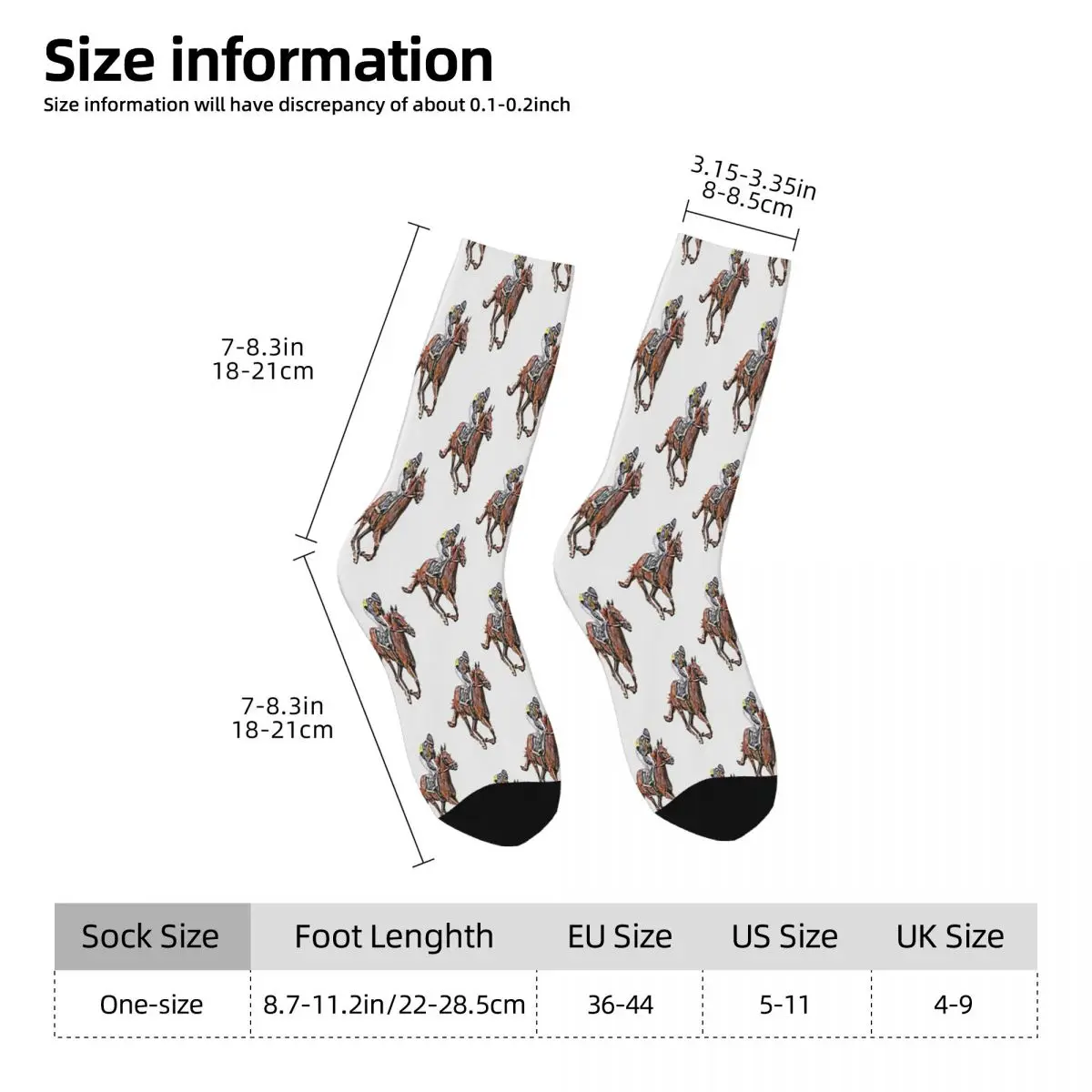 Horse Racing Socks Harajuku Super Soft Stockings All Season Long Socks Accessories for Unisex Christmas Gifts