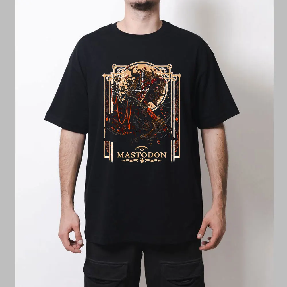 Retro Heavy Metal Band Mastodons Printed T-shirt Man Woman Fashion Casual O-neck Outdoors Cotton T Shirts Gothic Ropa Hombre