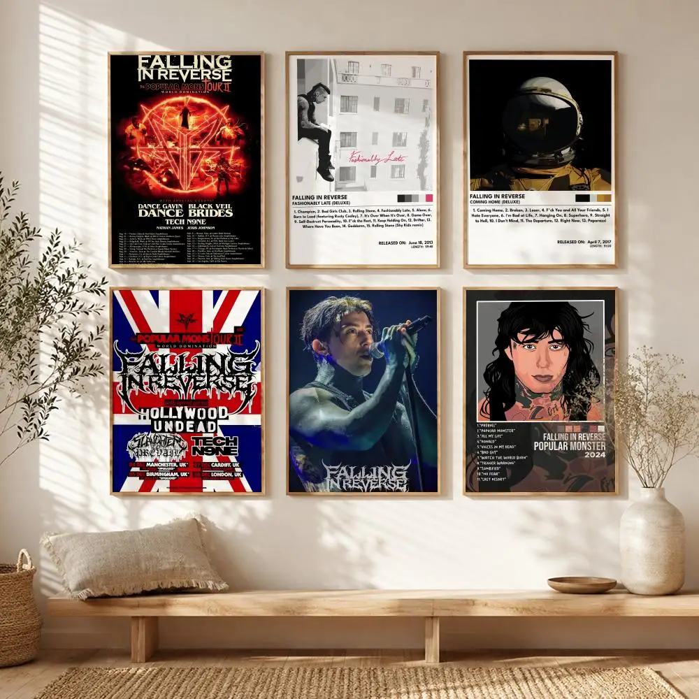 Emo Metal Band F-Falling In Reverse Poster All-match HD Waterproof Self-Adhesive Wall Art Sticker For Home Bedroom