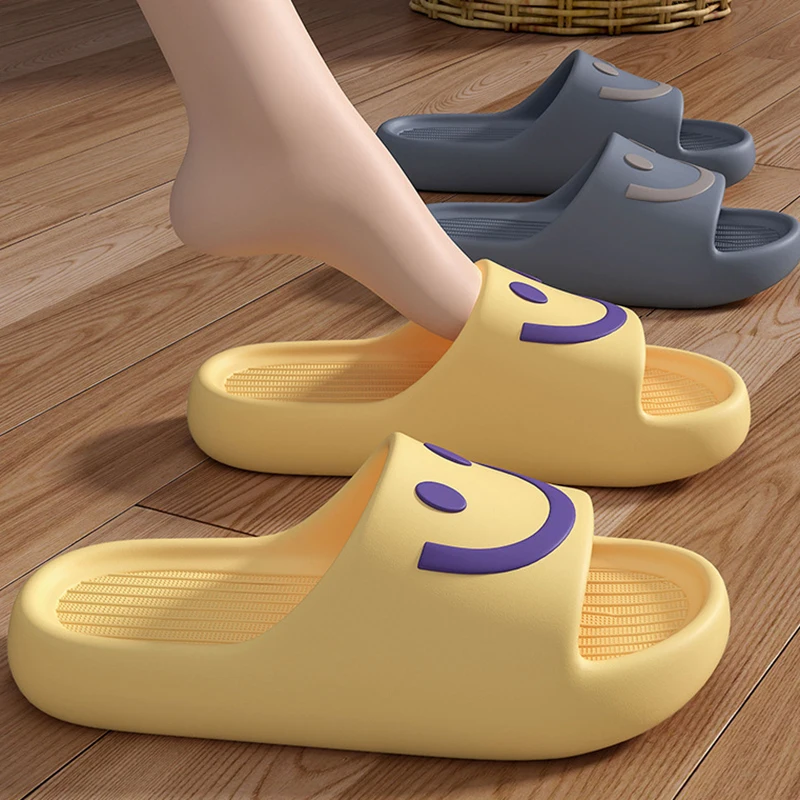 

Soft Cloud Thick Bottom Cartoon Indoor Slippers Women Summer 2026 Light Weight Home Slippers Non Slip Woman's Bathroom Slides