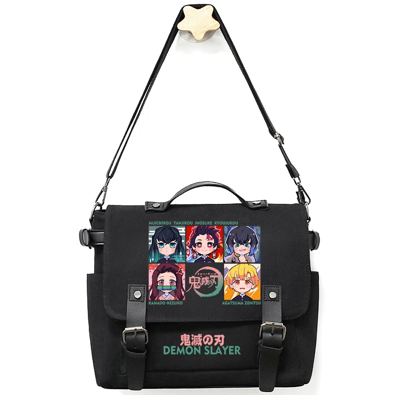 

Anime Demon Slayer Shoulder Bags Satchel Bag Child Schoolbag Men Women Causal Adjustable Strap Messengerbag Crossbody Haversack