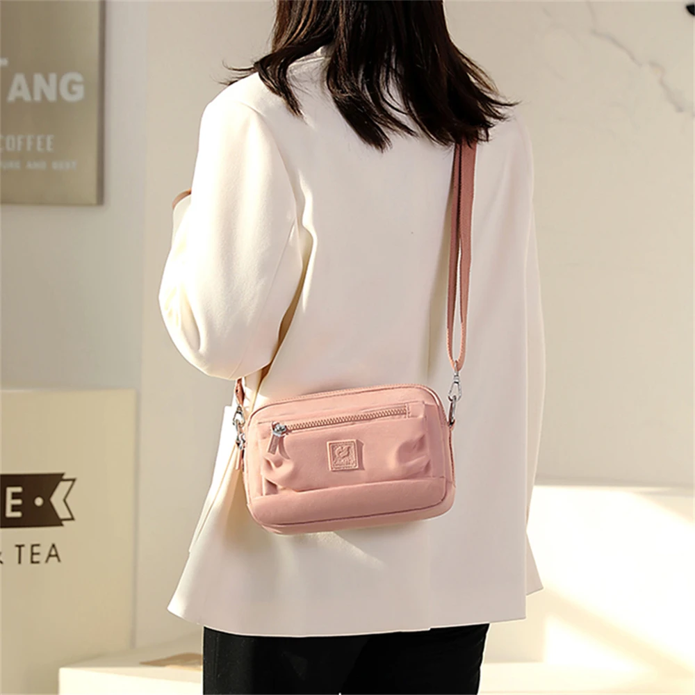 Solid Color Designer High Quality Nylon Ladies Shoulder Bag 2022 New Fashion Women Messenger Bags Mobile Phone Bag Bolso Mujer