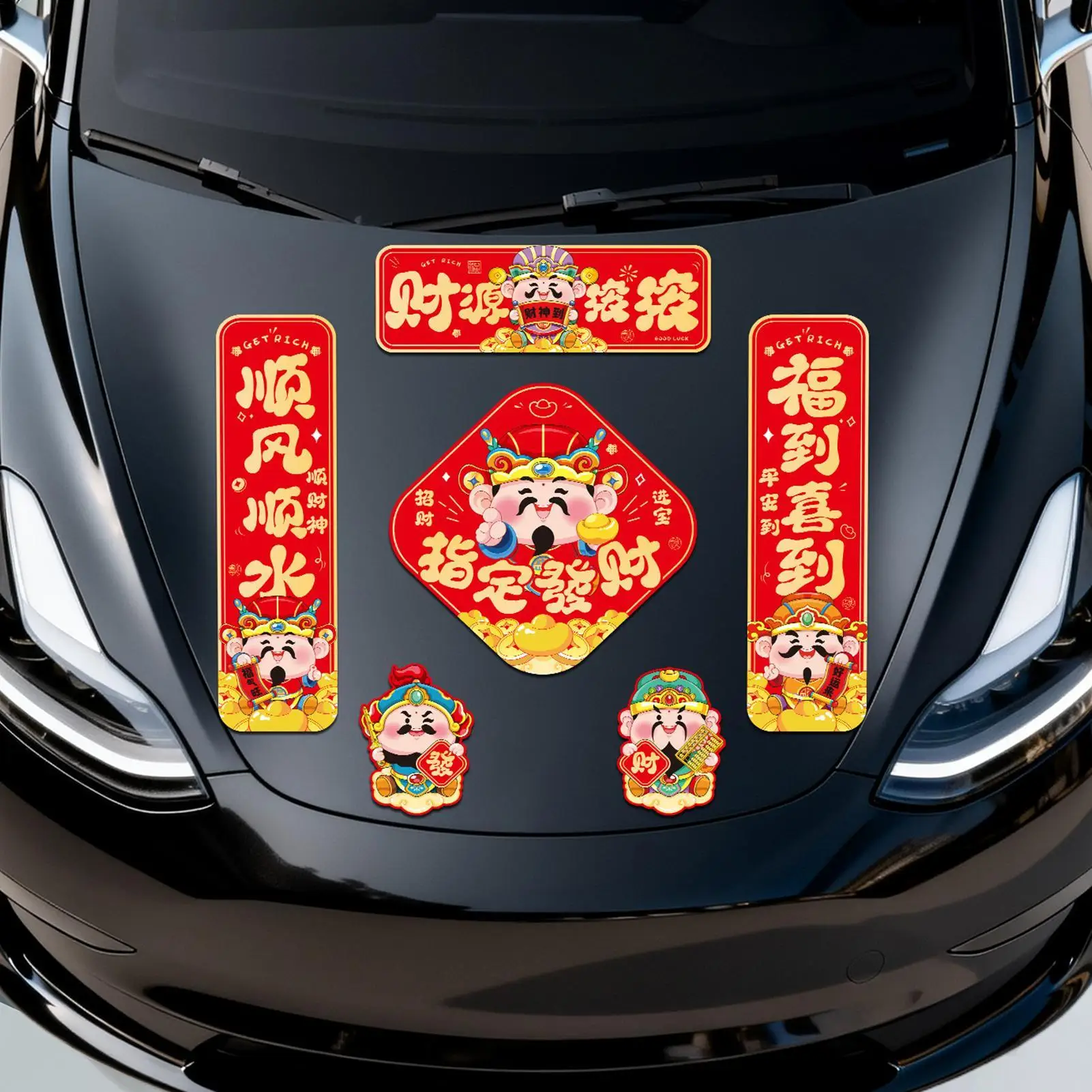 2026 Year Of The Horse Mascot Stickers Chinese Magnetic Waterproof Bumper Decals New Year Horse Decorations for Cars Shop Home