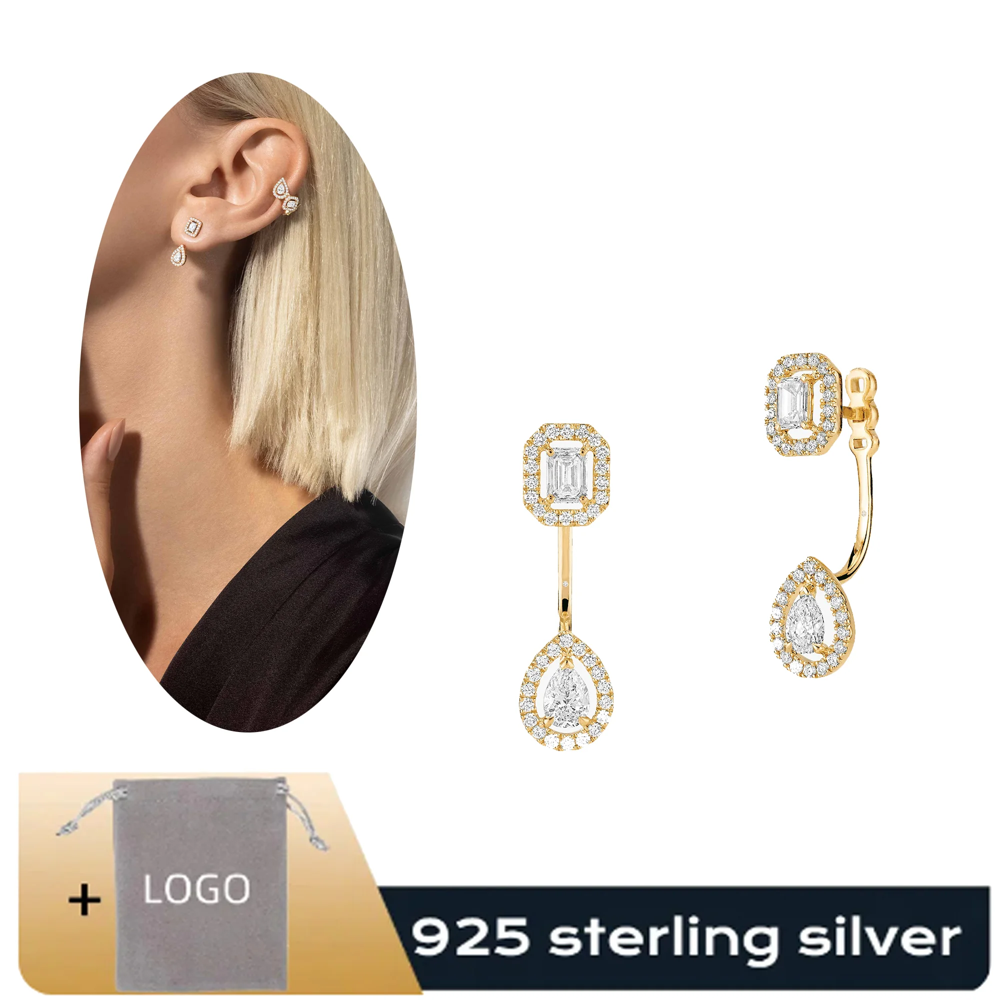 

Advanced Messik - Style Pure Silver s925 Elegant MY TWIN TOI and MOI Series Personalized Trendy Diamond Earrings