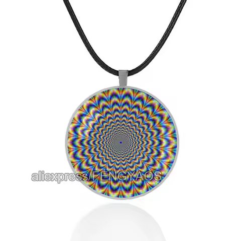 3D Hypnosis Beam Choker Necklace Funny Dizziness Symbol Collar Necklaces Hypnotist Sleeping Props Hypnotic Neck Jewelry