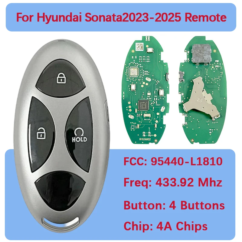 

CN020340 Aftermarket 3 Buttons Smart Key Fob 4A Chip FCC 95440-L1810 434Mhz TQ8-FOB-4F61M43 For Hyundai Sonata 2024