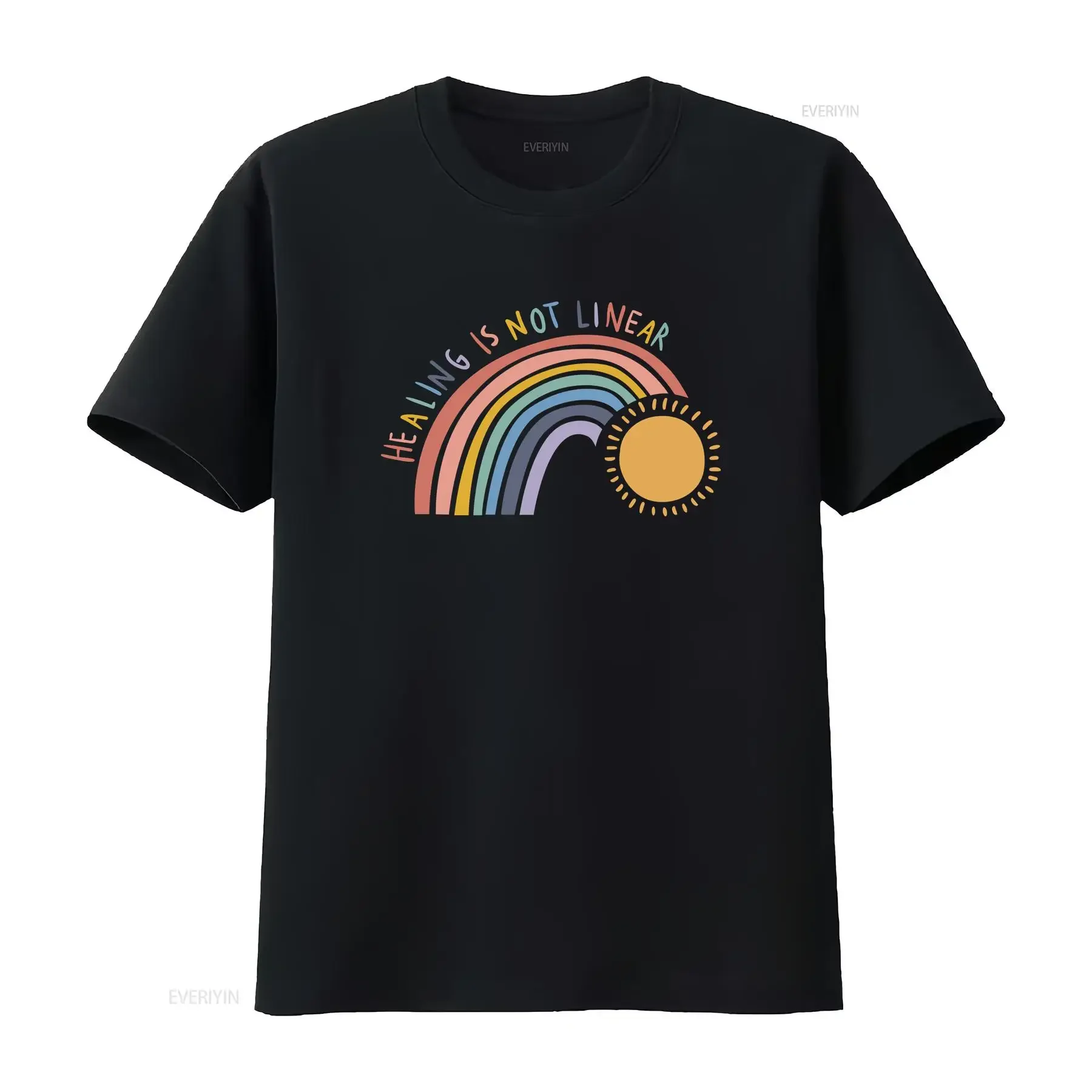 Healing is Not Linear T Shirt Mental Health for s Support Matters vintage Washed Versatile fashion Stretched homme