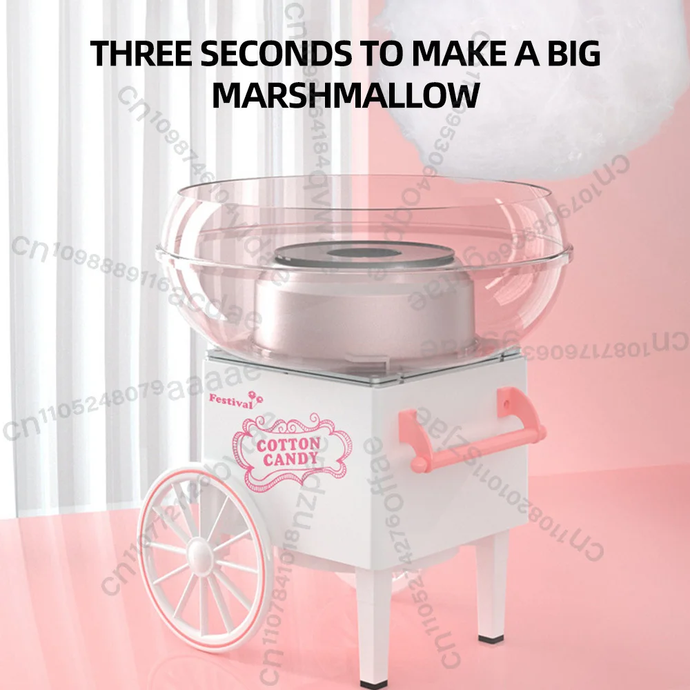 Diy máquina de algodão doce mini totalmente automático algodão açúcar floss maker máquina processador de alimentos presente das crianças