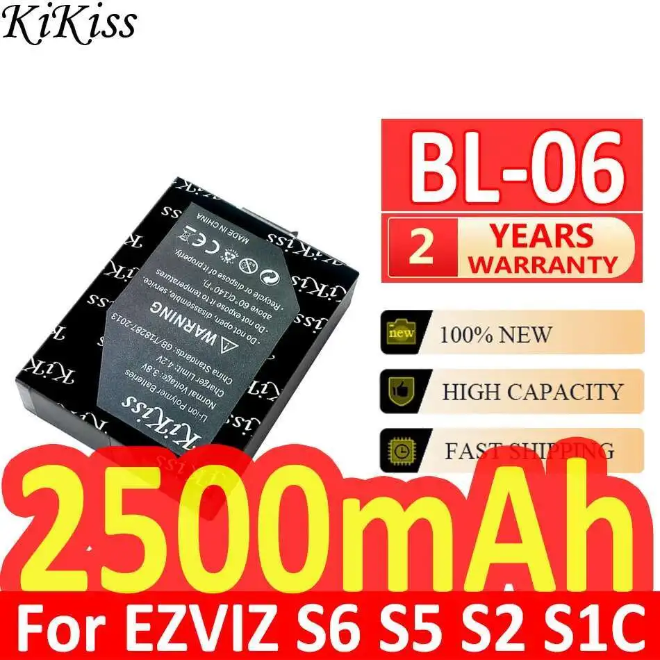 

Reliable Power 2500Mah For Ezviz S6 S5 S2 S1C BL-06 Digital Camera Battery