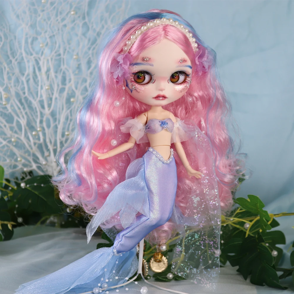 Mermaid ICY DBS Blyth Doll Carving Lips Matte Face 1/6 BJD Azone S Anime Girl