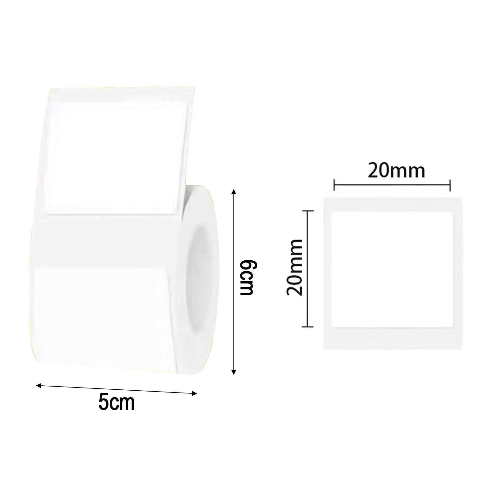 Direct Thermal Labels Square Waterproof Thermal Label Stickers Roll Thermal Printer Labels for Address Business Home Name Office