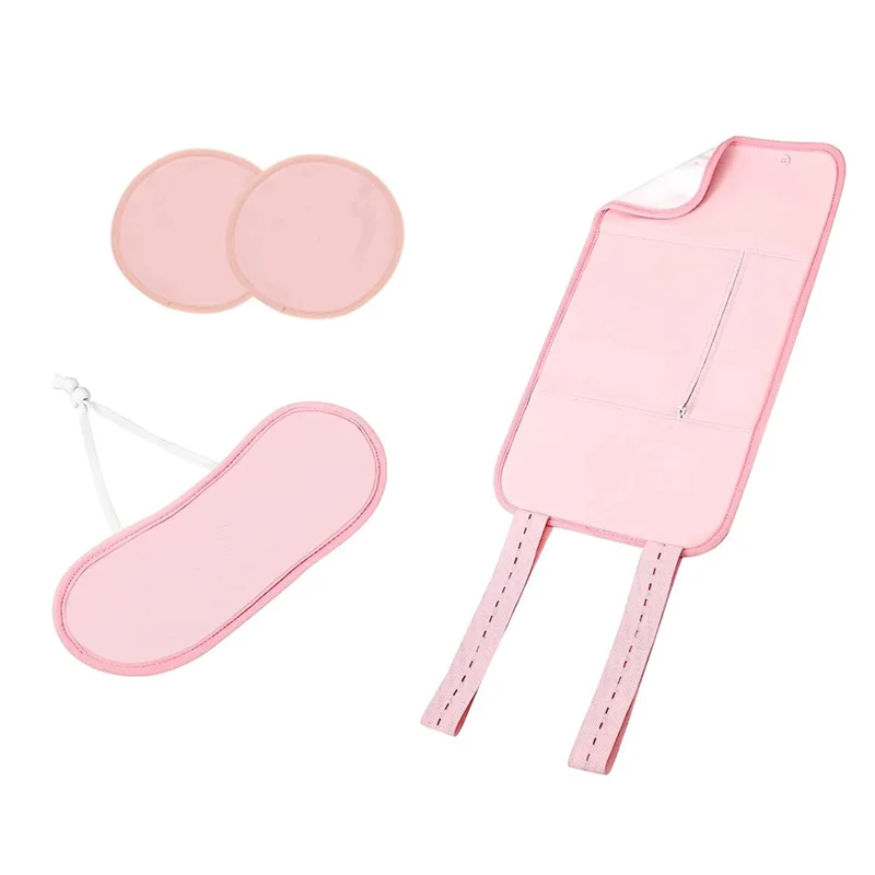 Pack d'huile de ricin réglable et réutilisable, sangle ronde élastique, lavable en machine, anti-fuite d'huile, rose