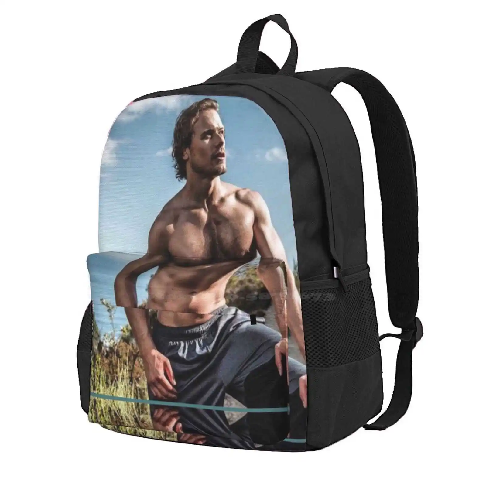 Sam Heughan Hot Sale Schoolbag Backpack Fashion Bags Sam Heughan Art Sam Heughan Wallpaper Sam Heughan Illustration