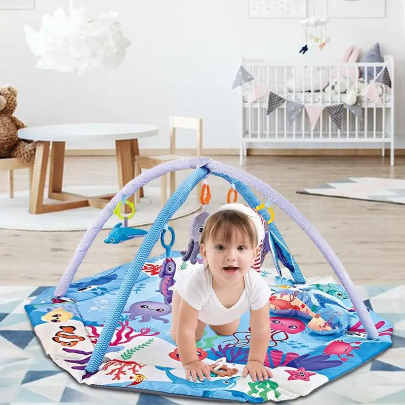 Kids Gym Mat 7-in-1 Activity Gym Mat Musical Activity Center for Toddler Newborn Fitness Music Toys Flexible Kids Activity Play