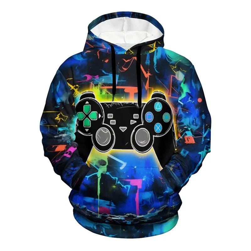 

Men Classic Sweatshirt Full Print Play Game Graphic Hoodies For Men Casual Lightweight Pullover Oversized Fashion Kids Clothing