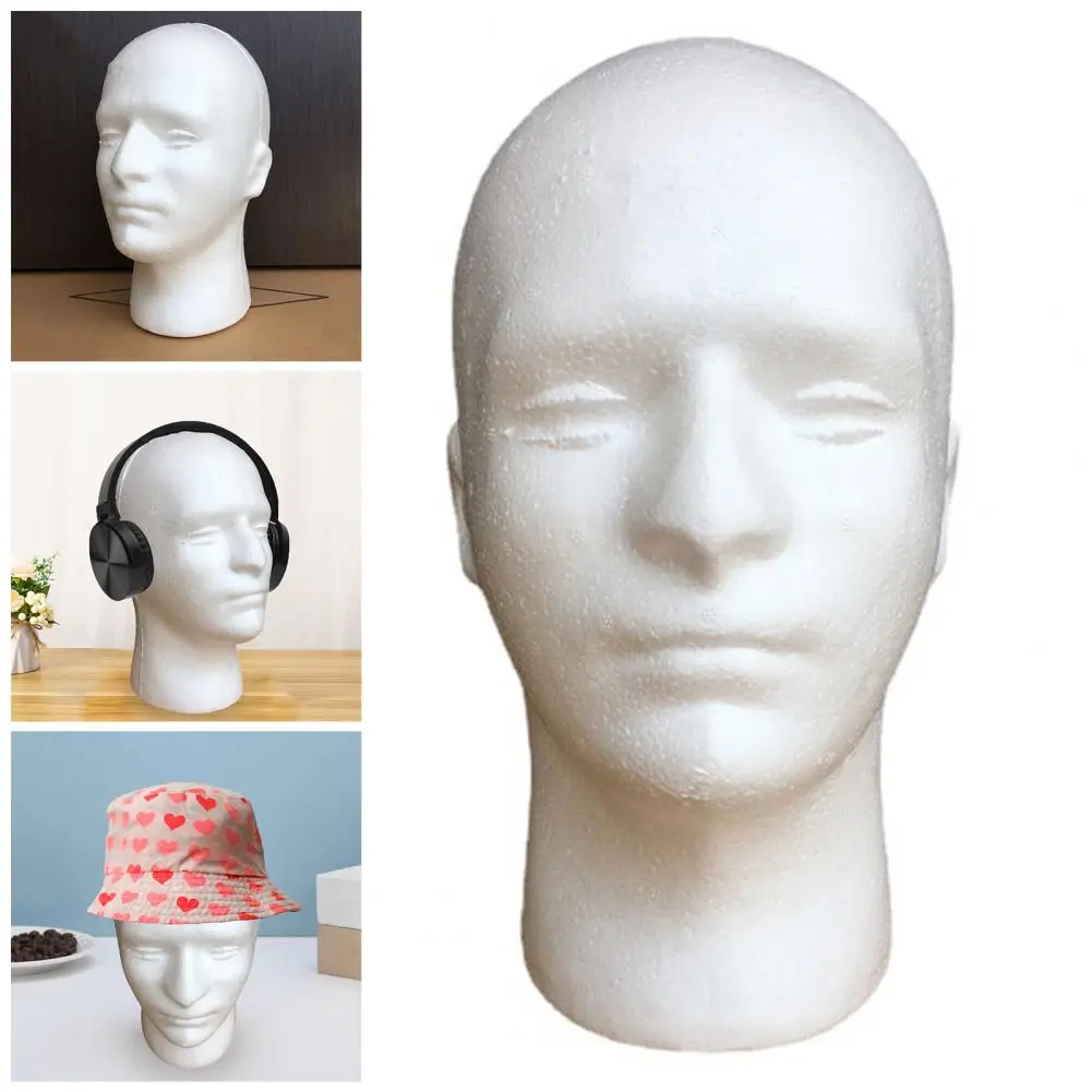 

Foam Man Mannequin Head for Wigs Hats Scarf Lightweight Display Stand DIY Painting Salon Wig Holder Foam Mannequin Head 95