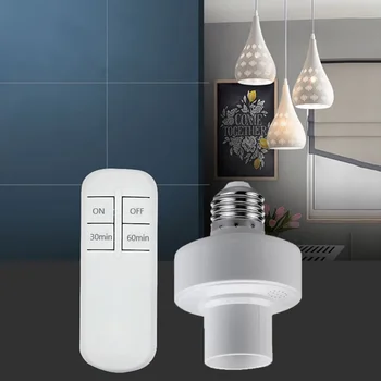 Base de lâmpada led e27 com controle remoto para lâmpadas ac 85-265v e26 soquete suporte de lâmpada inteligente sem fio interruptor rf ligar/desligar temporizador