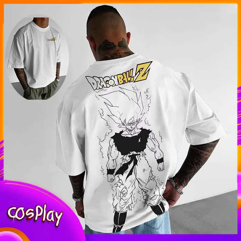 Dragon Ball Z Goku Super Saiyan T-Shirt Anime Print Youth Men Short Sleeve Summer Cotton Sports Top Casual Fashion Clothes Gift