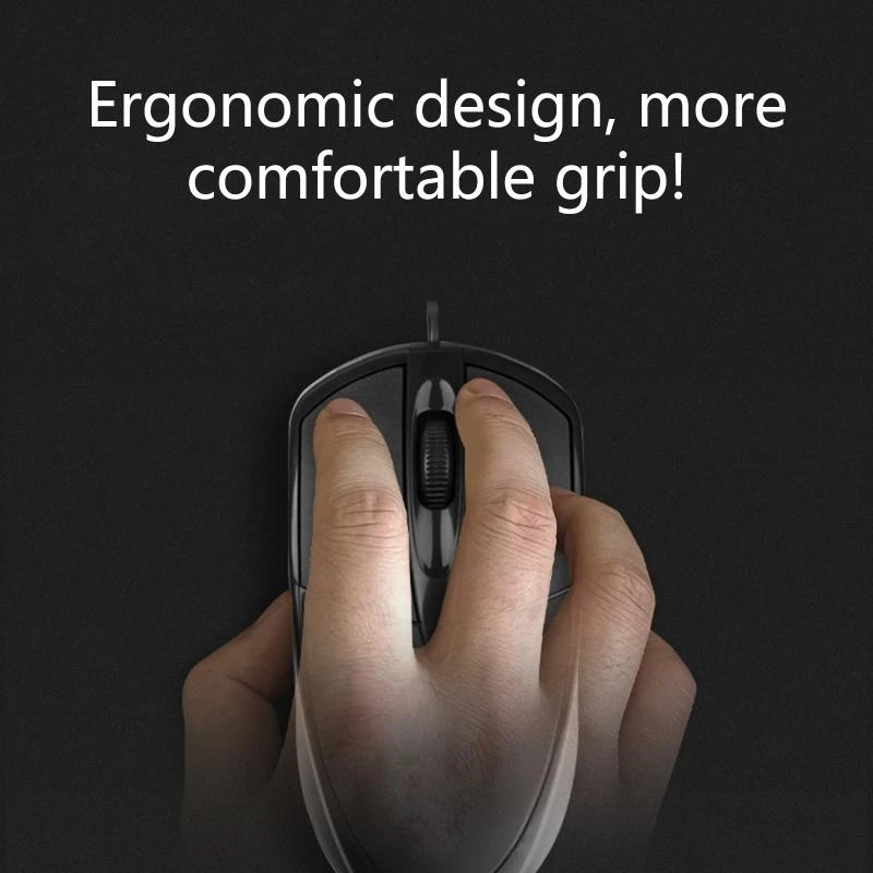 Mouse Gaming Ergonomis 3 Tombol 1000DPI USB Mouse Komputer Gamer Mouse Optik untuk PC Laptop Notebook Mouse terlaris