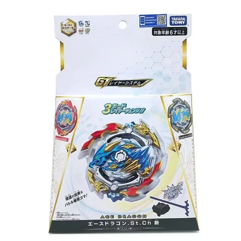 

Original TakaraTomy Whipping Top Bey GT B-133 DX Starter Ace Dragon .St.Ch ZAN Spinning Top Toys For Boys B-133