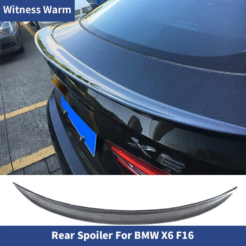 For Bmw X6 F16 Carbon Fiber Rear Wing Trunk Lip Spoiler Car Body Kit m Style 2014+