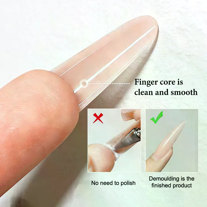 Formy do paznokci Sandwich Dual Nail Forms 60 szt. 15 rozmiarów Szybkie przedłużanie - Formy Dualne w kształcie litery T, elipsy, formy do manicure, forma górna, forma dolna, 3D