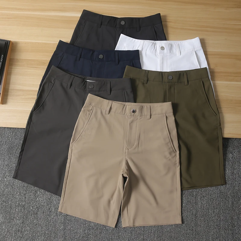 

Casual Silicone Anti-Slip Golf Series Men's Summer New Faion Ci Sle Pure Color ort Pants Five-Quarter Straight Leg