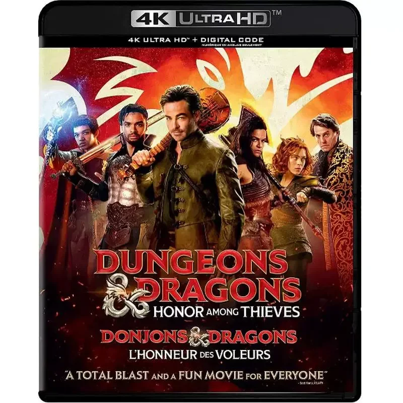 4k-uhd『ダンジョンズ＆ドラゴンズ：ローグ・グローリー』（2023年）、ドルビービジョン対応、ブルーレイ映画、ブルーレイディスク