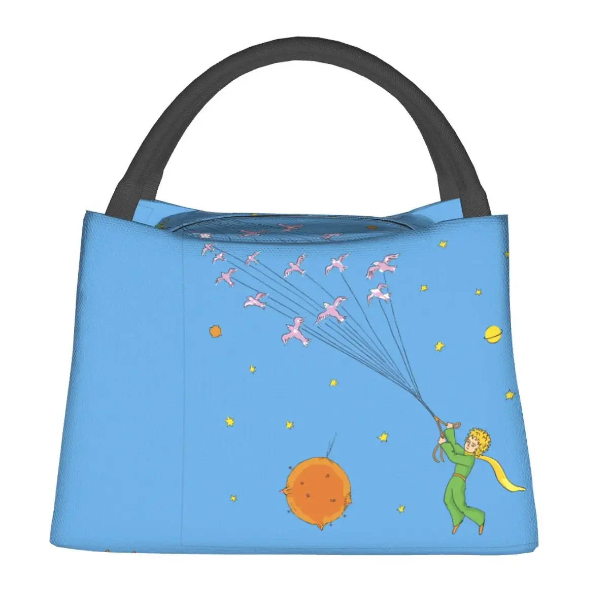 

The Little Prince Flying With Birds Lunch Bag Cartoon Kawaii Lunch Box For Adult School Cooler Bag Thermal Tote Handbags