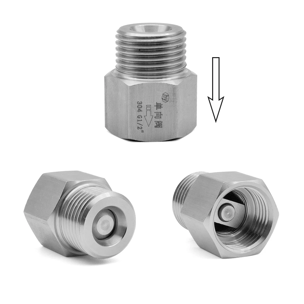 SS304 Gewinde-Rückschlagventil, männlich/weiblich, 1/4"/1/2"/3/4"/1", Hochtemperatur-Einwegventil für Hydraulik, Dampf, Gas, Flüssigkeiten – Detail 2