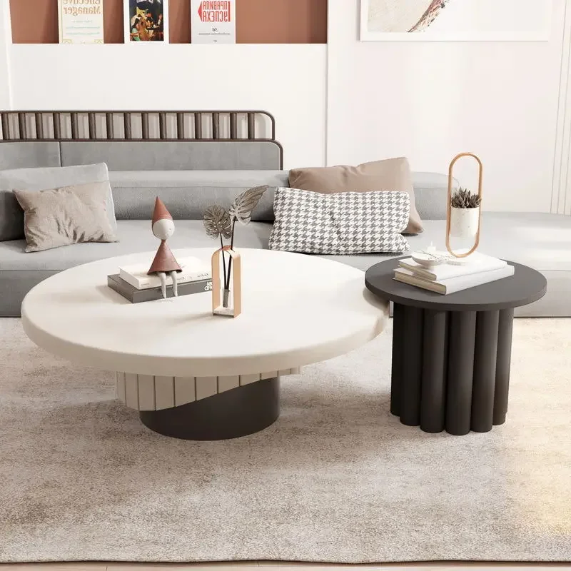 Wooden Nordic Endtable Minimalist Design Coffee Table For Living Room Luxury Round Space Saving Muebles Living Room Furniture