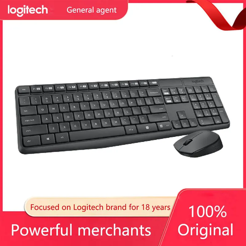 Logitech MK235 Wireless Keyboard and Mouse Set Laptop Desktop Computer Office Home Universal Keyboard and Mouse