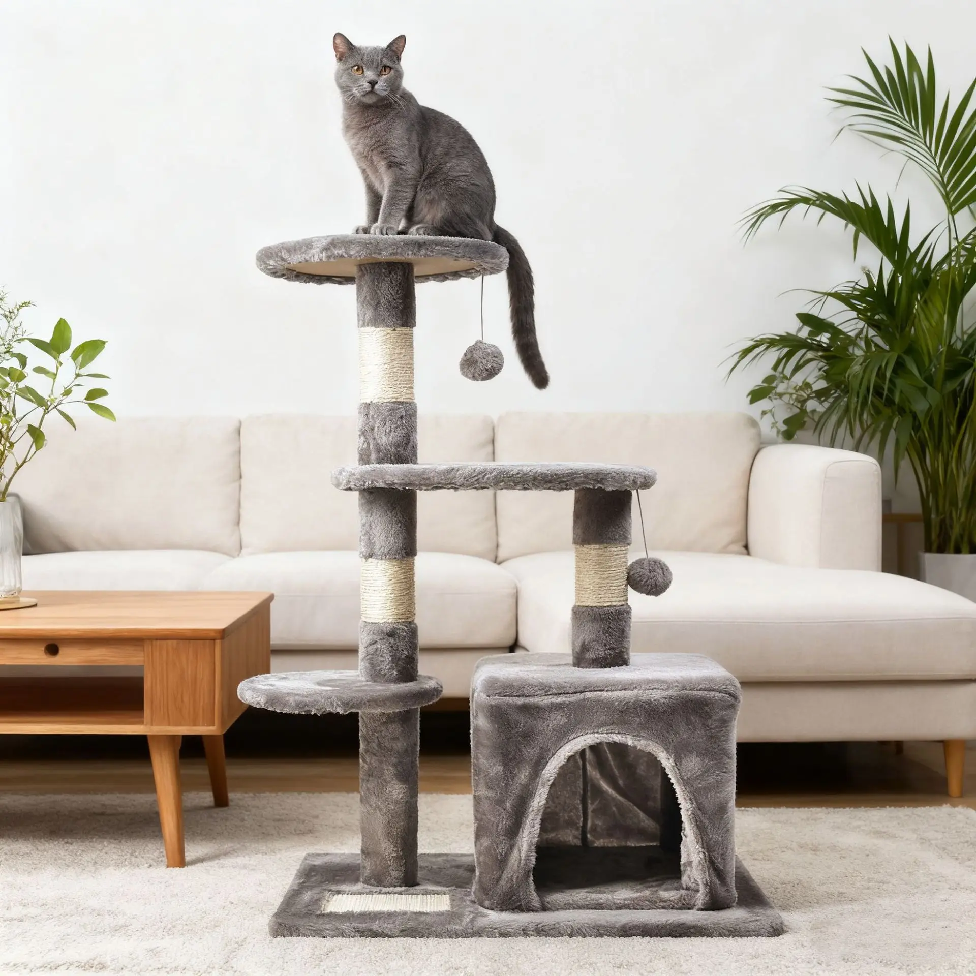 Foreign trade cat climbing frame nest tree integrated multi-layer climbing frame big special sisal scratchin