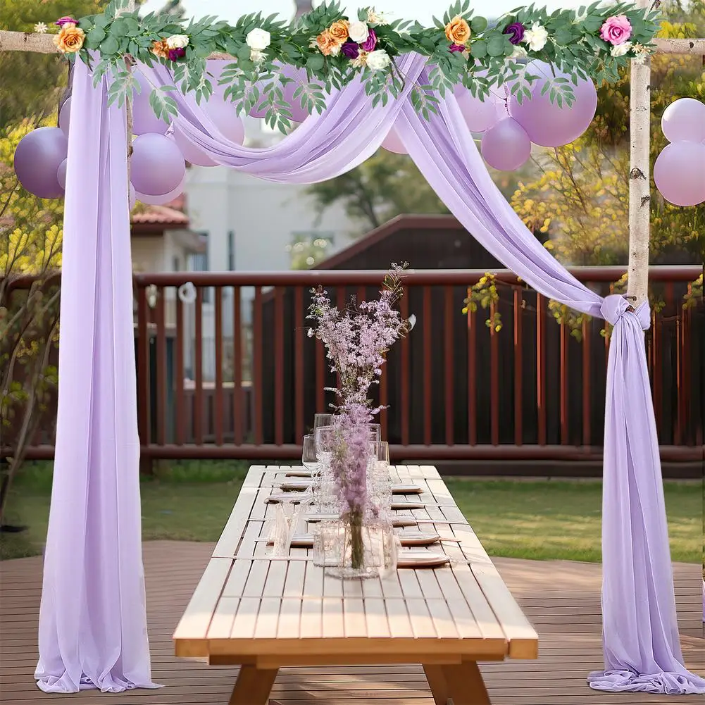 YOUZI Wedding Arch Draping Fabric 2FT x 18FT Tulle Curtain Gauze Curtain For Wedding Ceremony Reception Swag Decorations