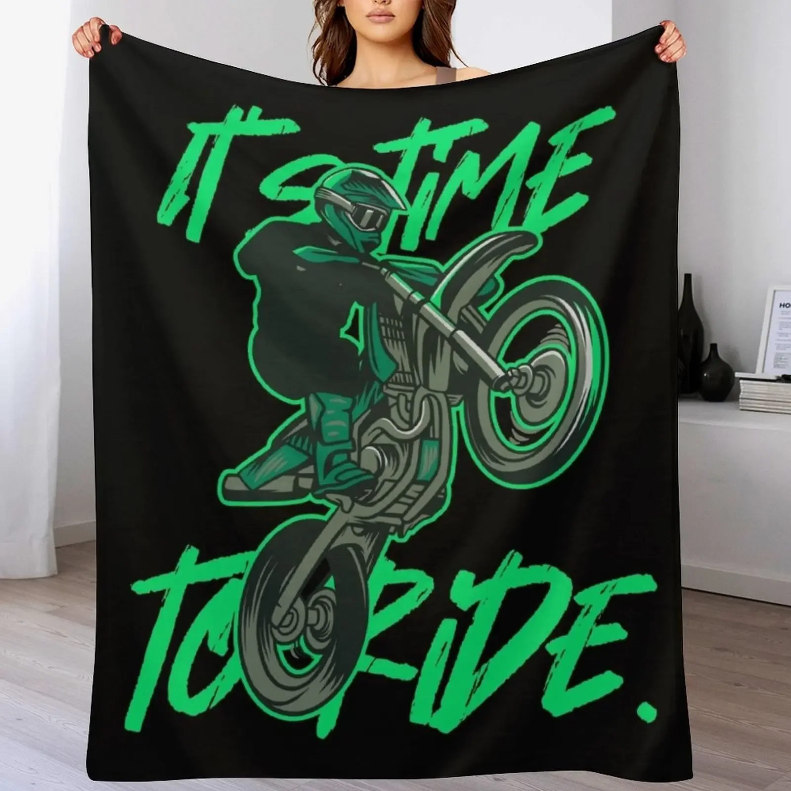 Motocross time to raide Throw Blanket Single Luxury Brand Winter beds Blankets