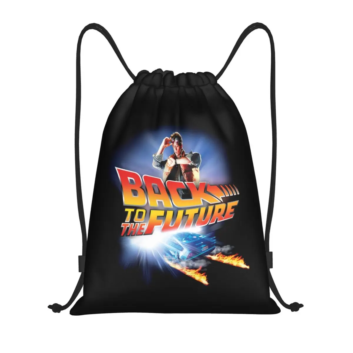 

Сумки на шнурке «Назад в будущее» на заказ для мужчин и женщин, легкий научный художественный рюкзак, комедийный ТВ-фильм, спортивный рюкзак для хранения в тренажерном зале