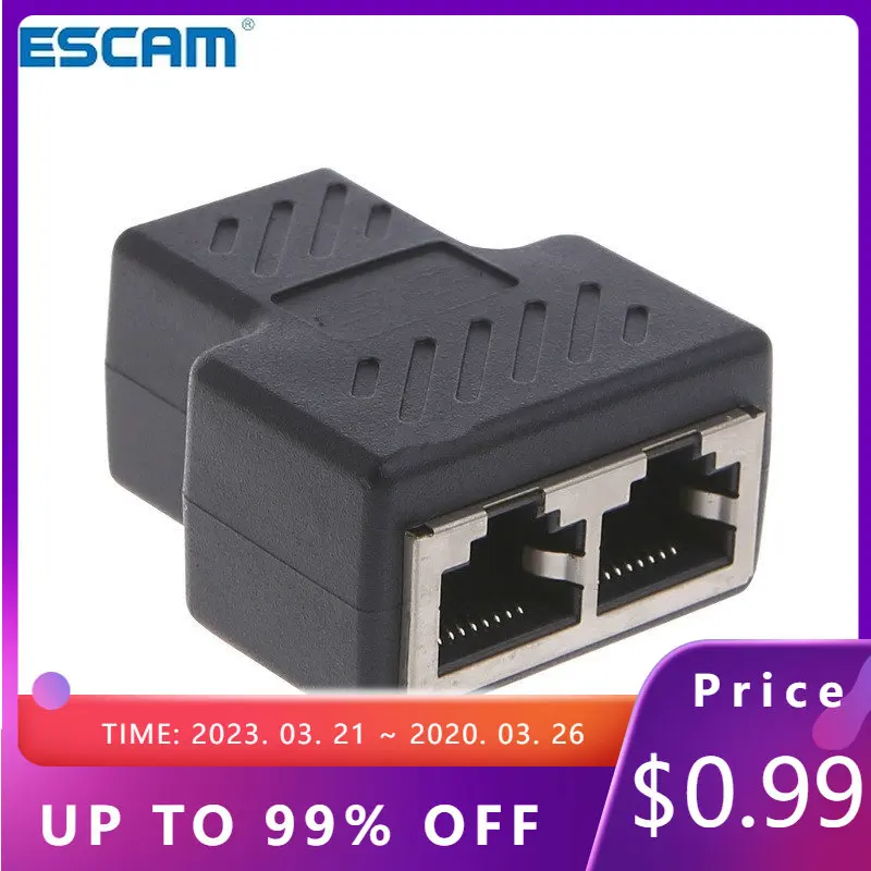 1 To 2 Ways LAN Ethernet Network Cable RJ45 Female Splitter Connector Adapter For Laptop Docking Stations RJ45 Connector Adapter