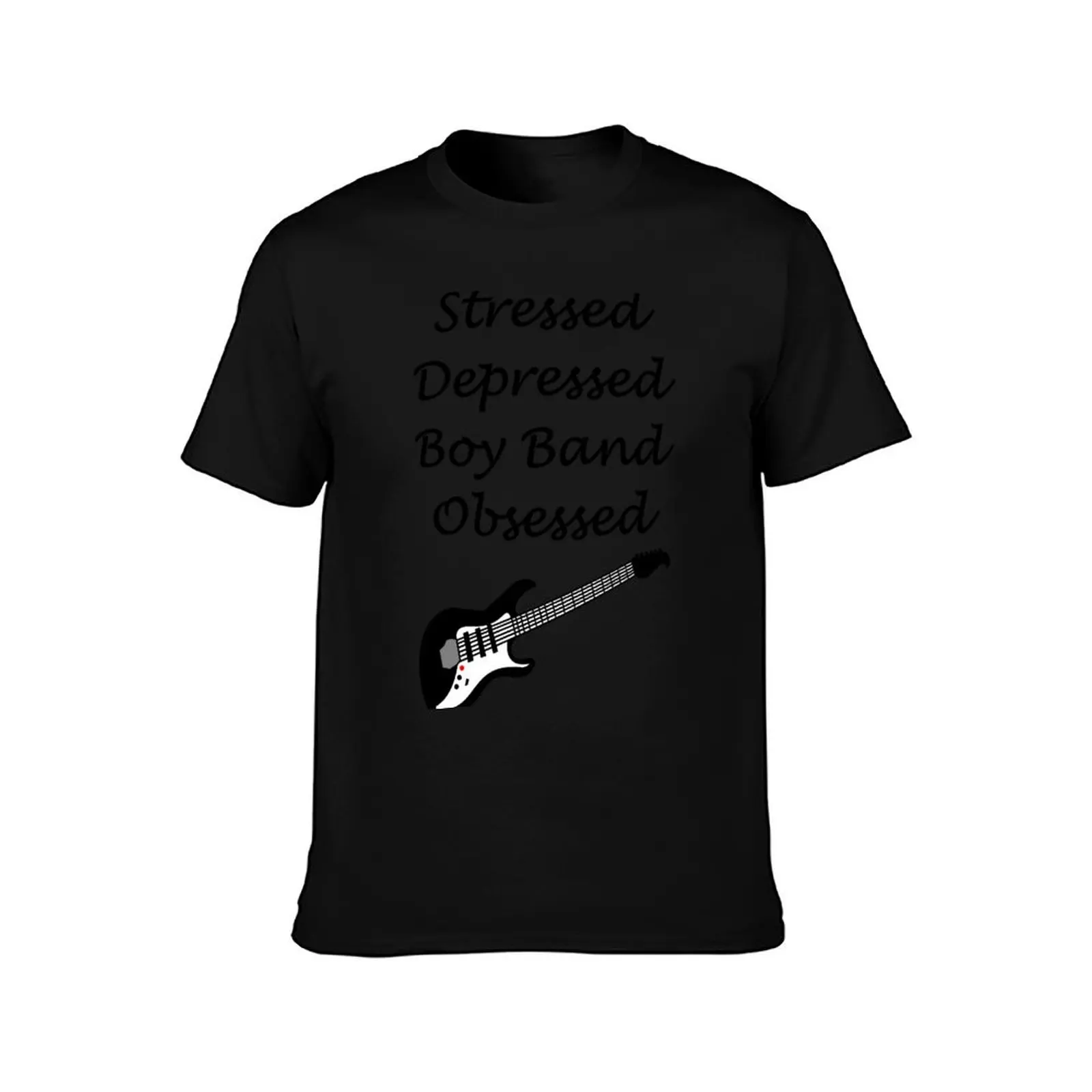 Stressed Depressed Boy Band Obsessed T-Shirt graphic t shirt vintage graphic tee shirt mens cotton t shirts