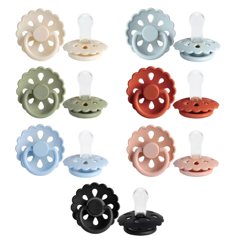 

Soft Rubber Baby Pacifiers with Large Ventilation Holes Gentle Silicone Nipple Comfortable Toy for Infants 0-6 Month