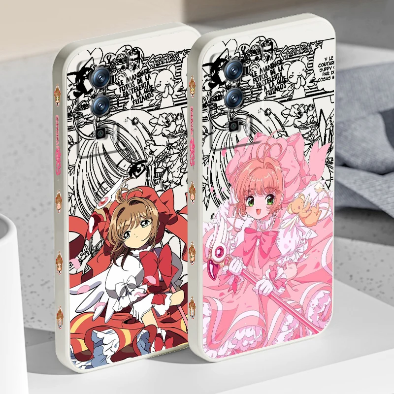 Japanese Anime Cherry Blossom Liquid Left Rope For Xiaomi Redmi 13C 12 12C K60 A1 K50 11 K40 10C 10 9A 9AT 9T 9C 5G Cover