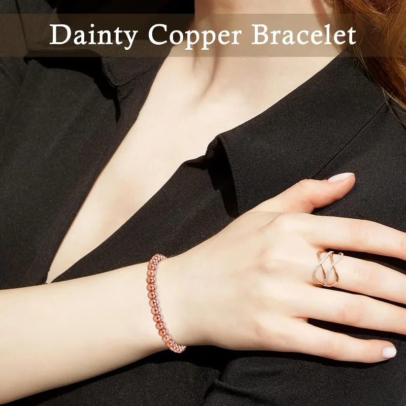 Pure Copper Bracelet for Women Men Copper Magnetic Bracelet Jewelry Rakhi for Sister,Elderly Mom Natural Energy Balance Power