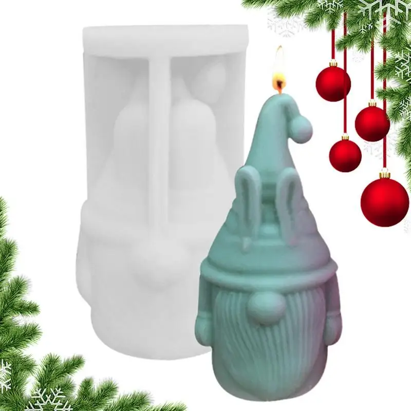 DIY Candle Resin Mold Christmas Dwarf Mold 3D Beard Gnome Handmade Candle Production Festival Xmas Gift Candle Making Supplies