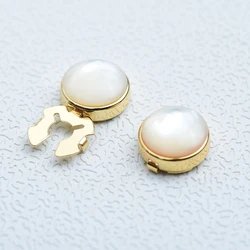 ICEYY High Quality Brass Metal Natural Shell Button Cover Cufflinks for Tuxedo Business Formal Shirts