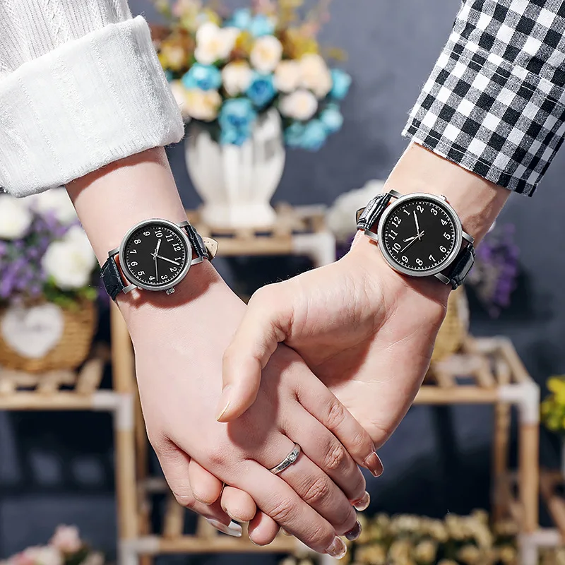 Relojes para parejas, marca superior, reloj de cuarzo de lujo para parejas, reloj con correa de cuero resistente al agua para mujeres y hombres, regalo para amantes