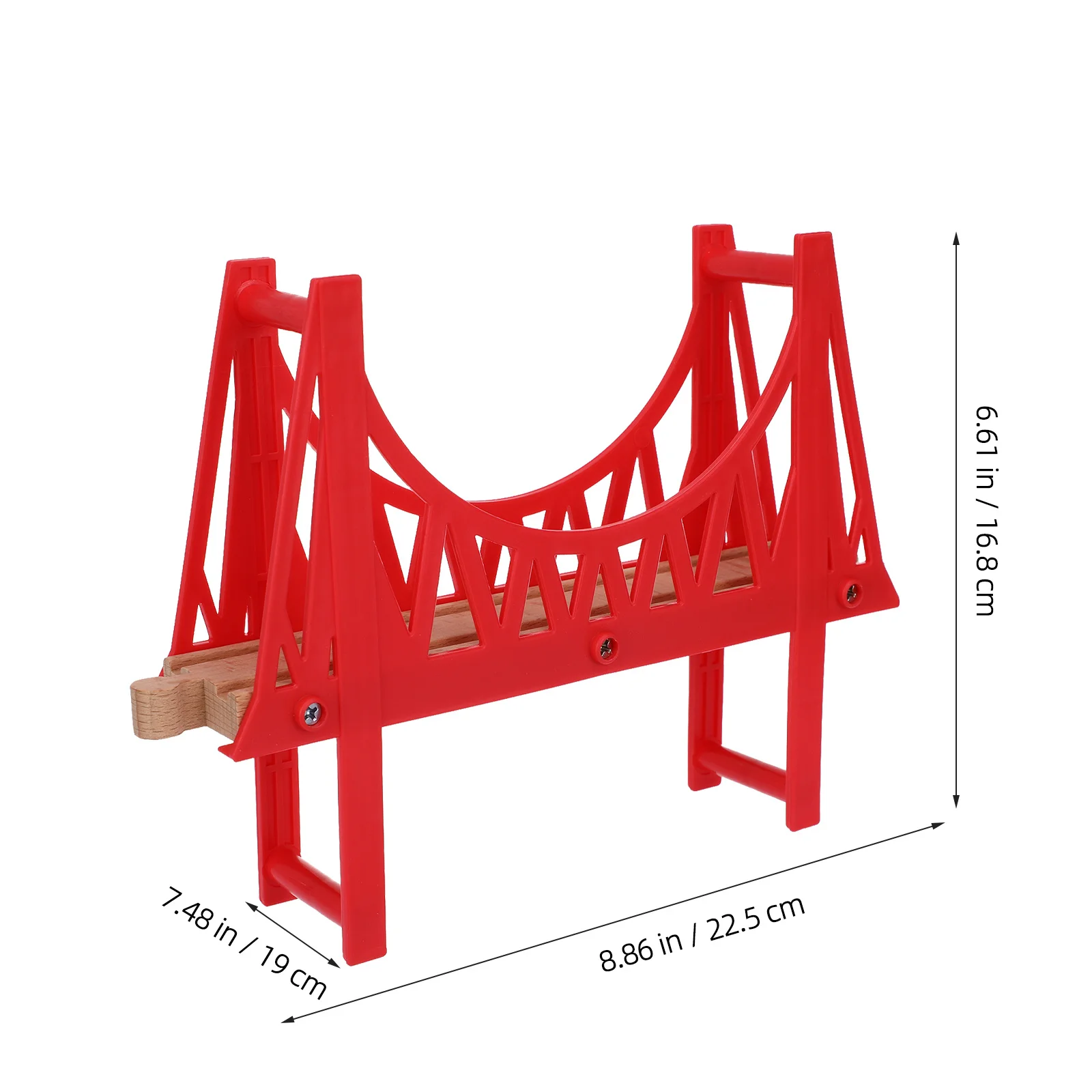Trilho de trem de madeira, ponte removível, acessórios ferroviários para casa e escola, jogo criativo, trilha de trem de madeira